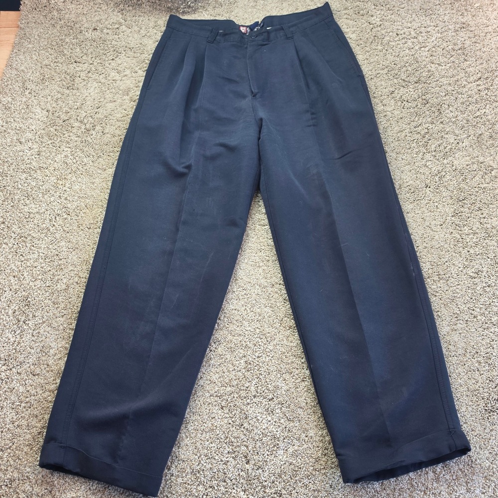 VINTAGE Polo Ralph Lauren Chaps Dress Pants Mens 34x30 Blue Pleated Twill